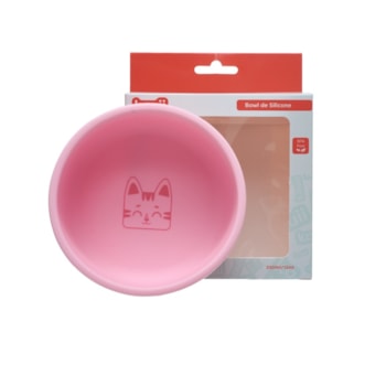 Imagem do produto Tigela Infantil Bowl em Silicone Gato Mia 350ml Rosa