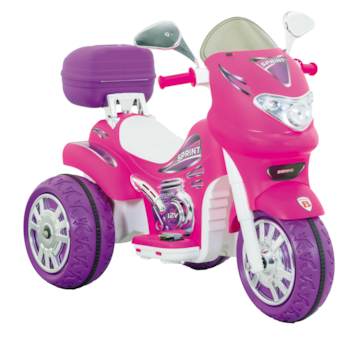 Segunda imagem do produto Triciclo Infantil 12v Sprint Turbo Power Pink Com Capacete - Biemme