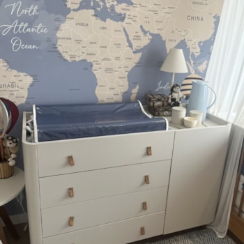 Segunda imagem do produto Trocador Americano em Tricot Marinho com Pingente Balão