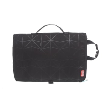Segunda imagem do produto Trocador Portátil Preto com Bolso Interno e Alça para Carrinho - Todo Dia